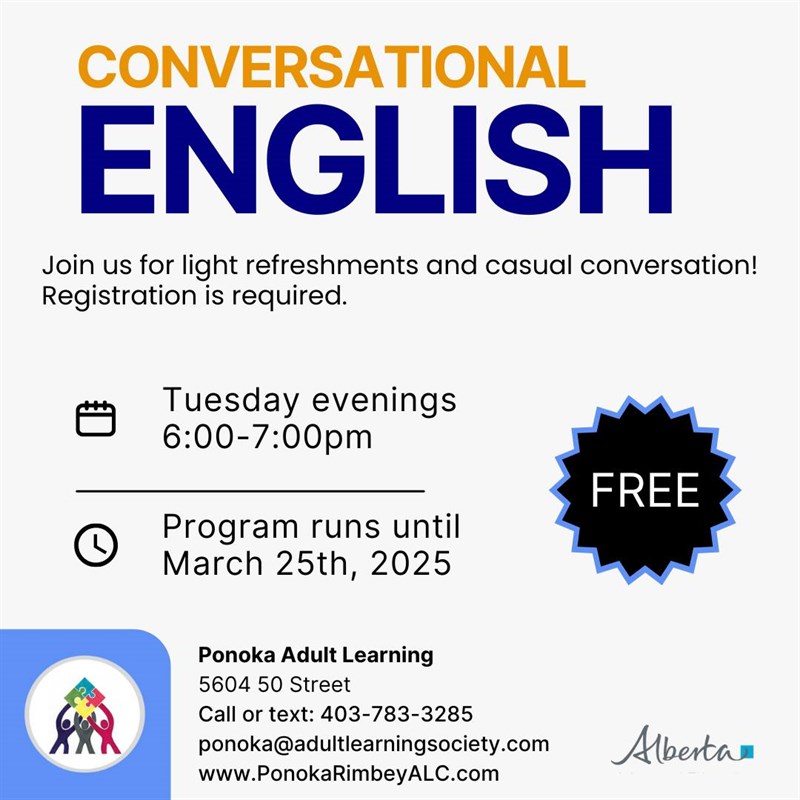 Conversational ENGLISH - Ponoka Adult Learning