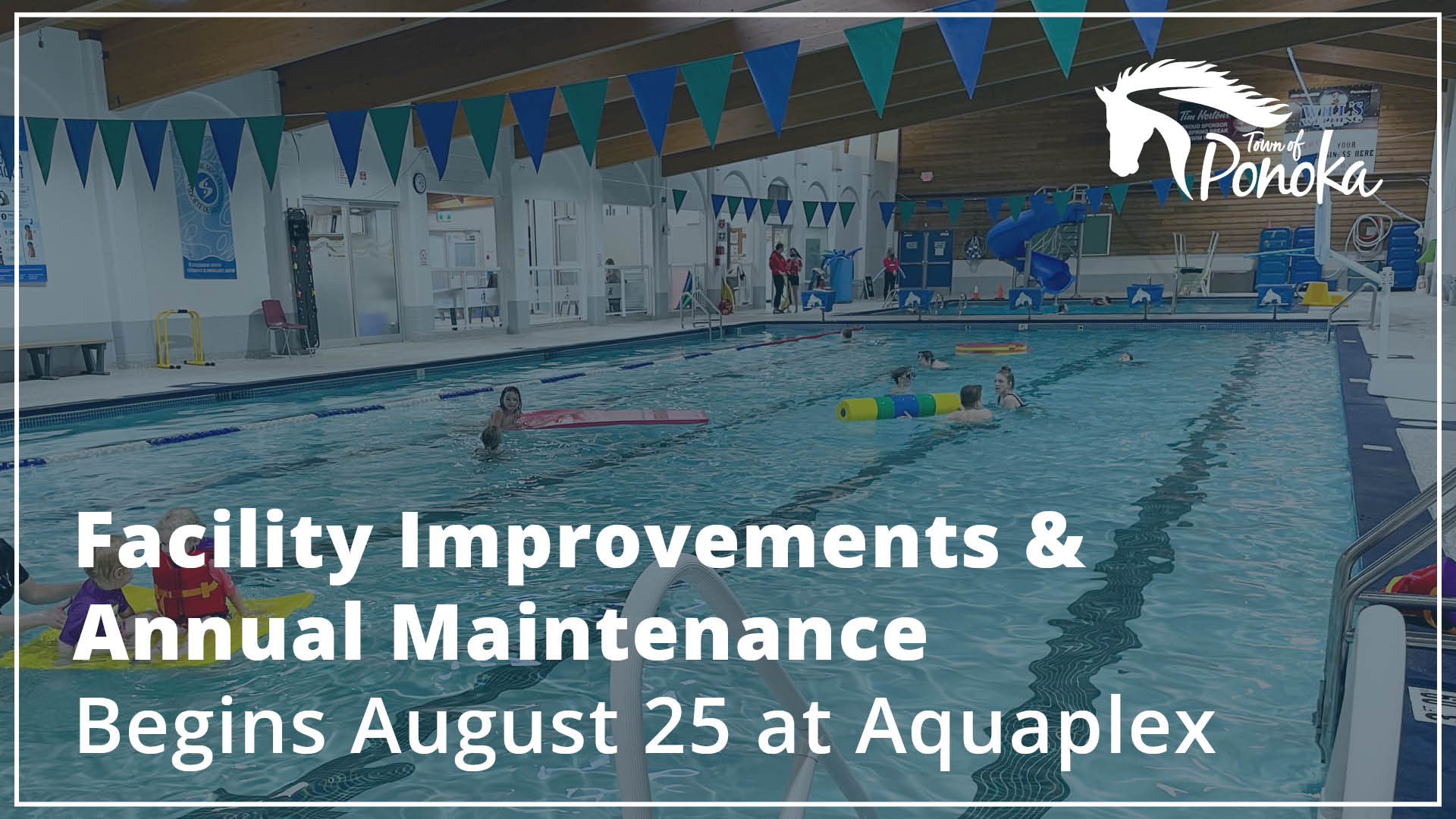 Overview of the main pool at the Ponoka Aquaplex