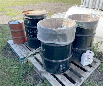 Used oil barrels
