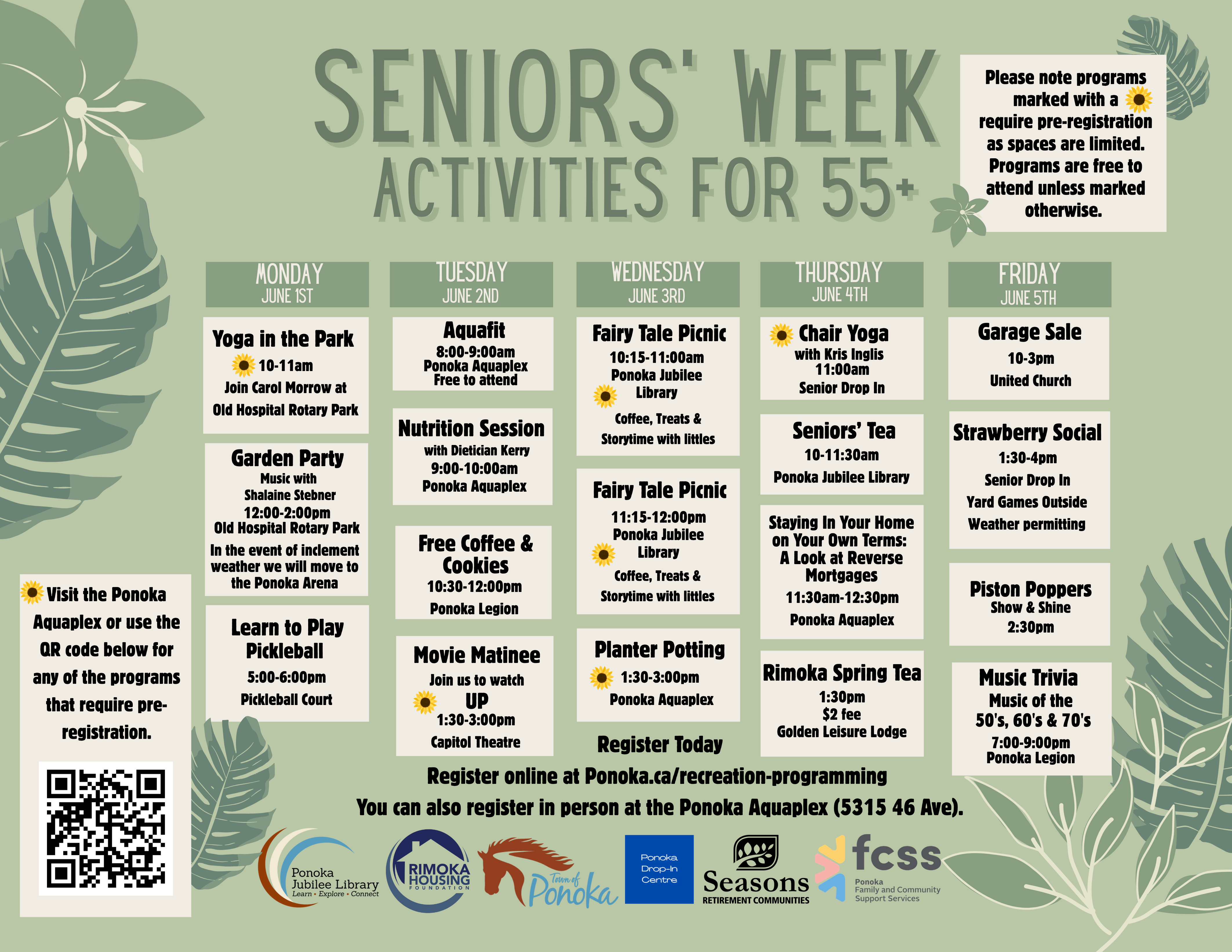 Seniors' Week Calendar