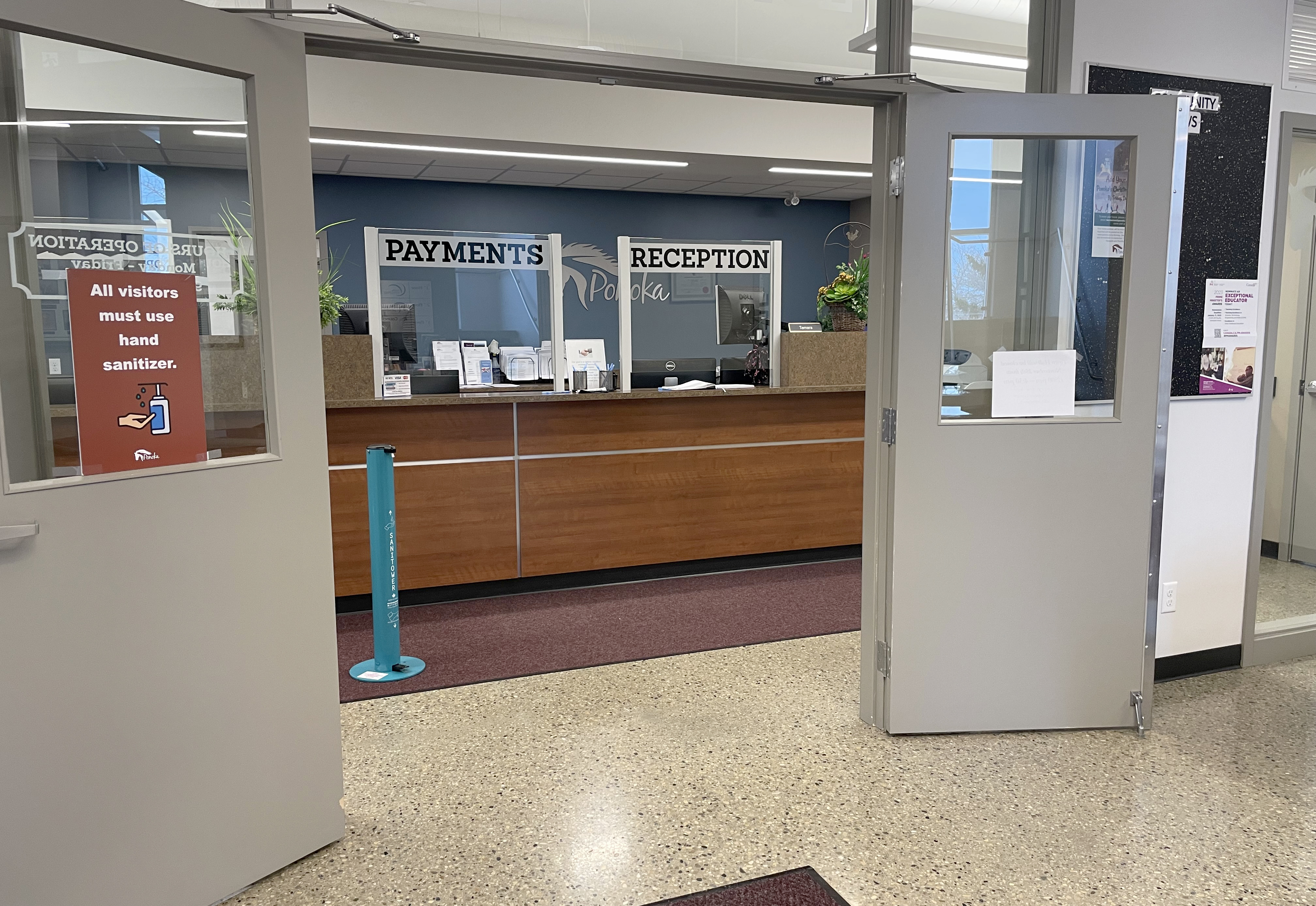 Photo of front reception at the Town Office